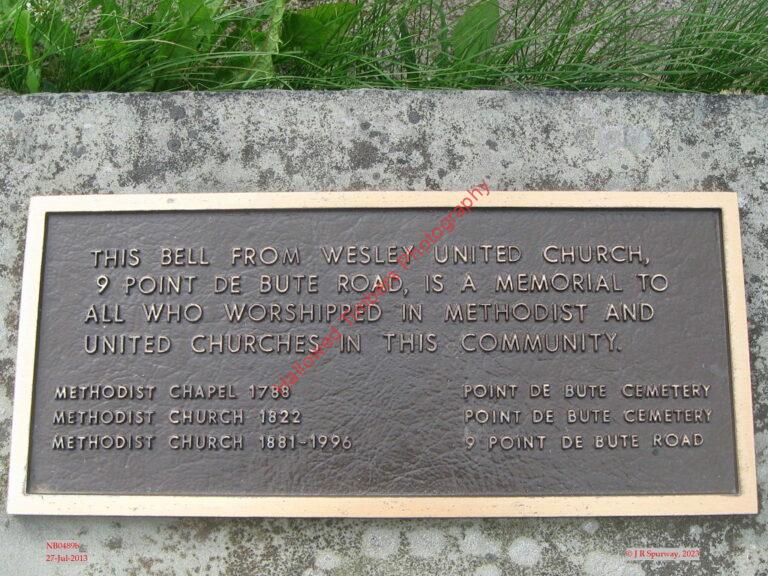 NB0489b Plaque at site of former Methodist Church, Point-du-Bute NB NB0489b Plaque at site of former Methodist Church, Point-du-Bute NB