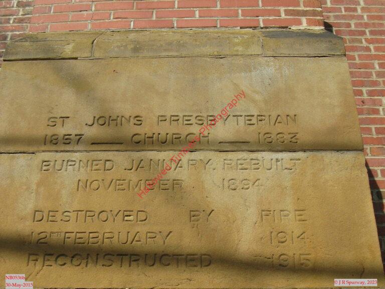 NB0536b Inscription at Saint John United Church, Moncton NB NB0536b Inscription at Saint John United Church, Moncton NB