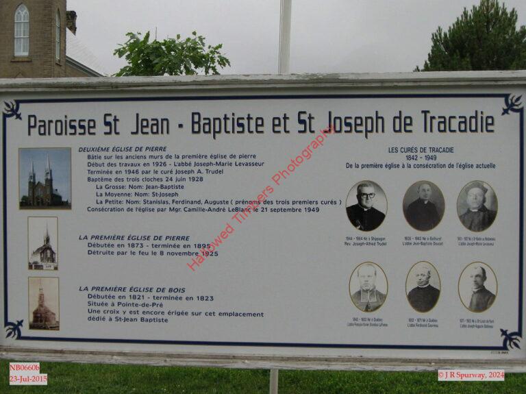 NB0660b Signalisation a l'eglise catholique Saint Joseph et Saint Jean Baptiste catholique (Catholic), Tracadie Sheila NB NB0660b Signalisation a l'eglise catholique Saint Joseph et Saint Jean Baptiste catholique (Catholic), Tracadie Sheila NB