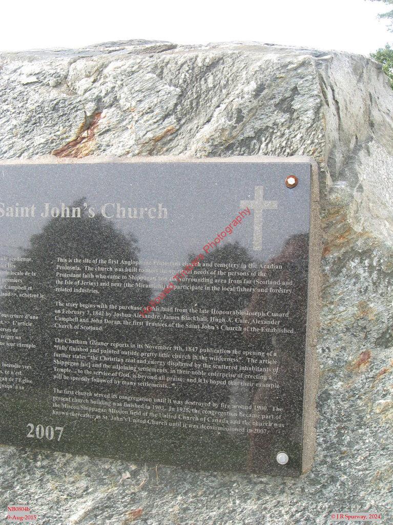 NB0804b Plaque at former Saint John United Church, Shippagan NB NB0804b Plaque at former Saint John United Church, Shippagan NB