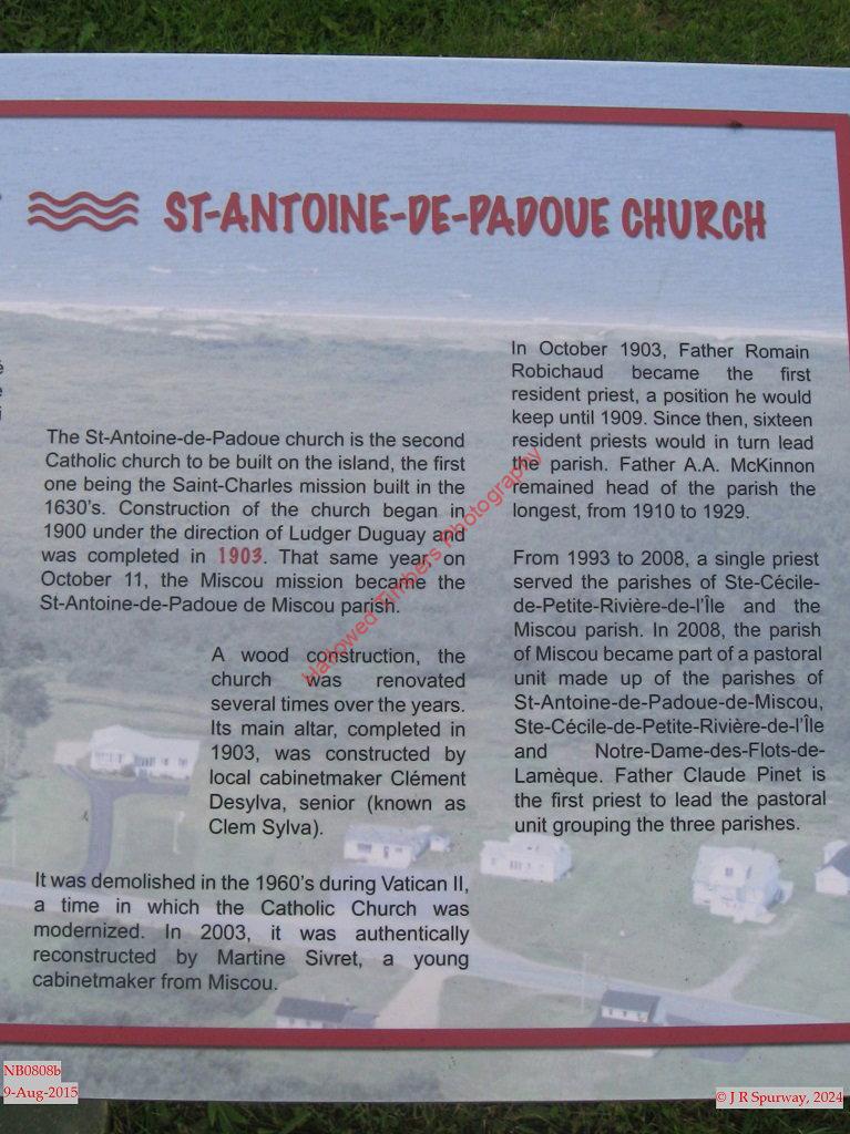NB0808b Signalisation a l'eglise catholique Saint-Antoine-de-Padoue (Catholic), Miscou Centre NB NB0808b Signalisation a l'eglise catholique Saint-Antoine-de-Padoue (Catholic), Miscou Centre NB