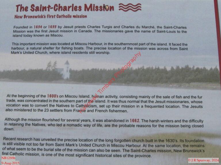 NB1288b signalisation sur le site de l'ancienne mission catholique (Catholic), Miscou Harbour NB